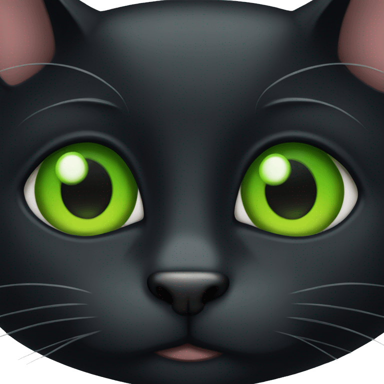 Black cat green eyes  emoji