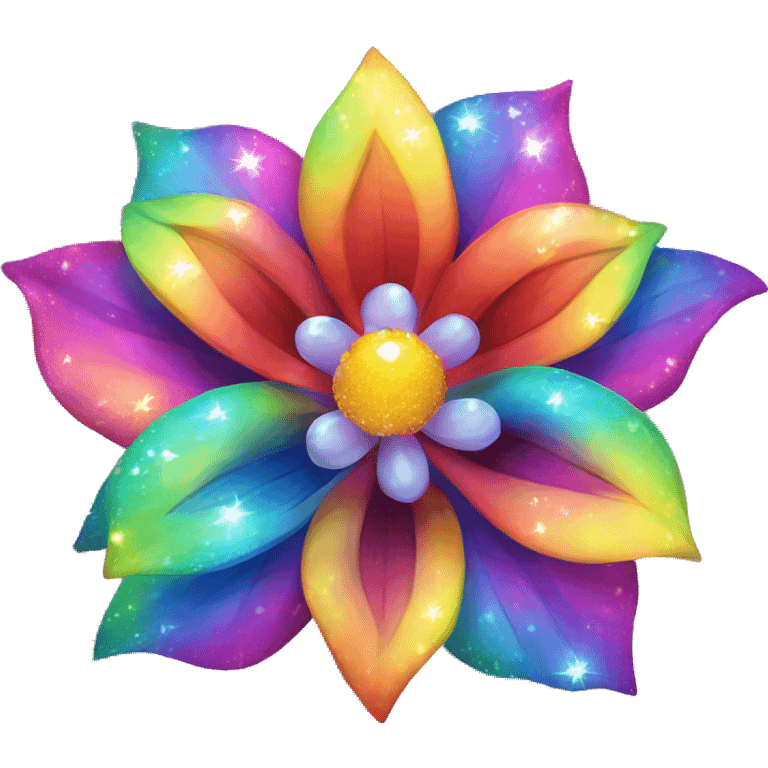 rainbow sparkle flower emoji