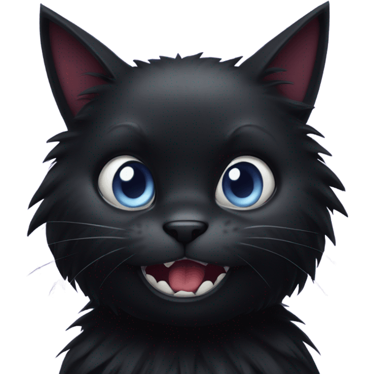 scared gothic furry black cat  emoji