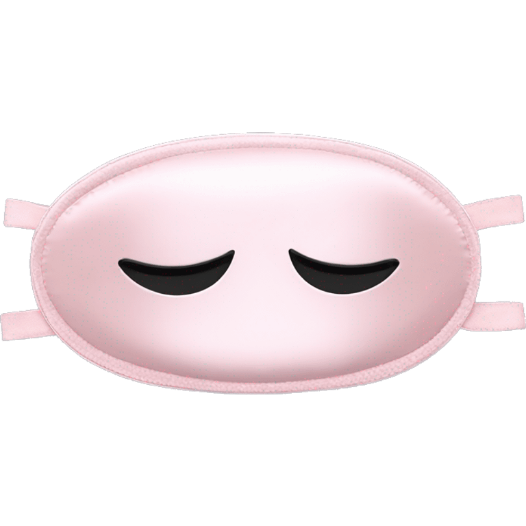 Pale pink satin sleep mask with closed eyelids and eyelashes emoji