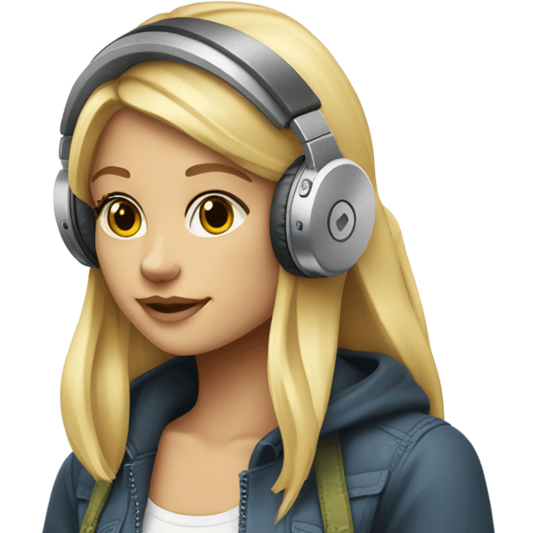 blond girl headphones an micro tumblr emoji