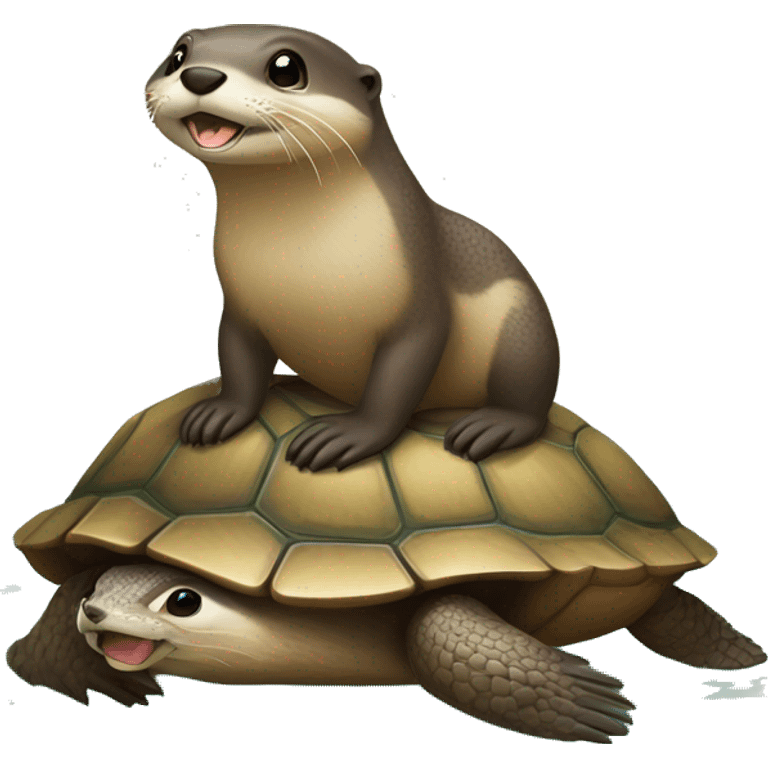 loutre sur une tortue  emoji