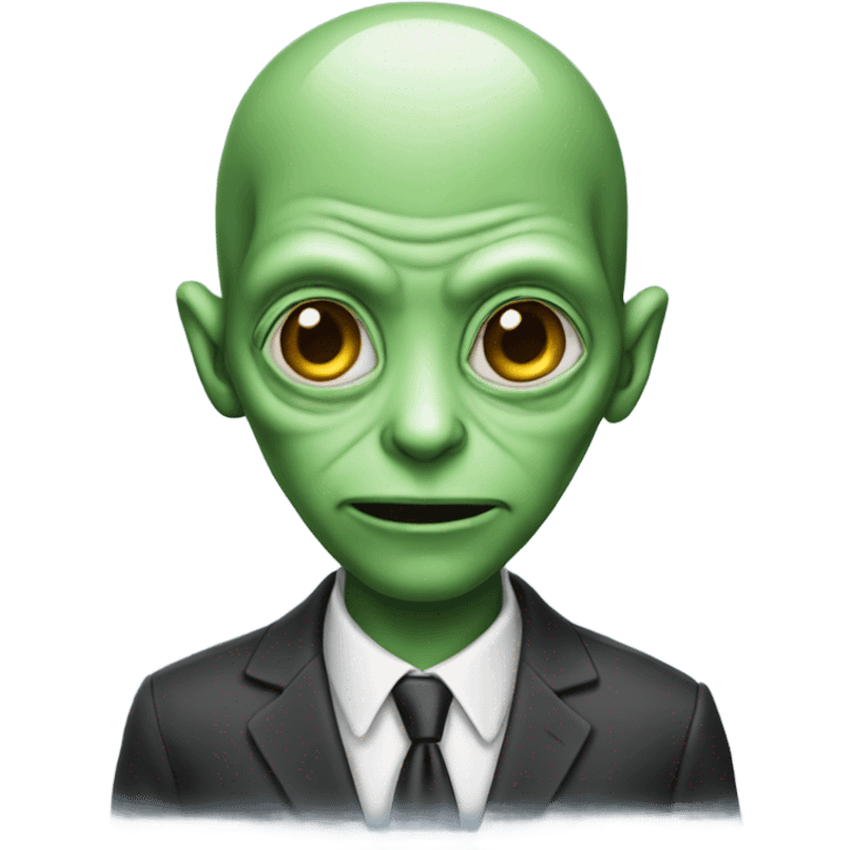 An alien wearing a suit  emoji