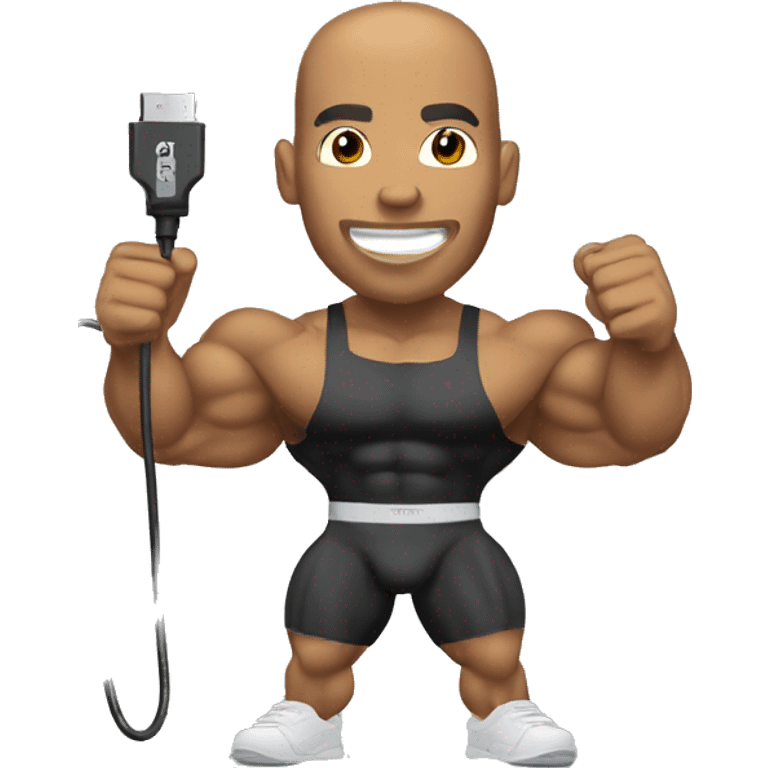 Kevin levrone holding charging cable emoji