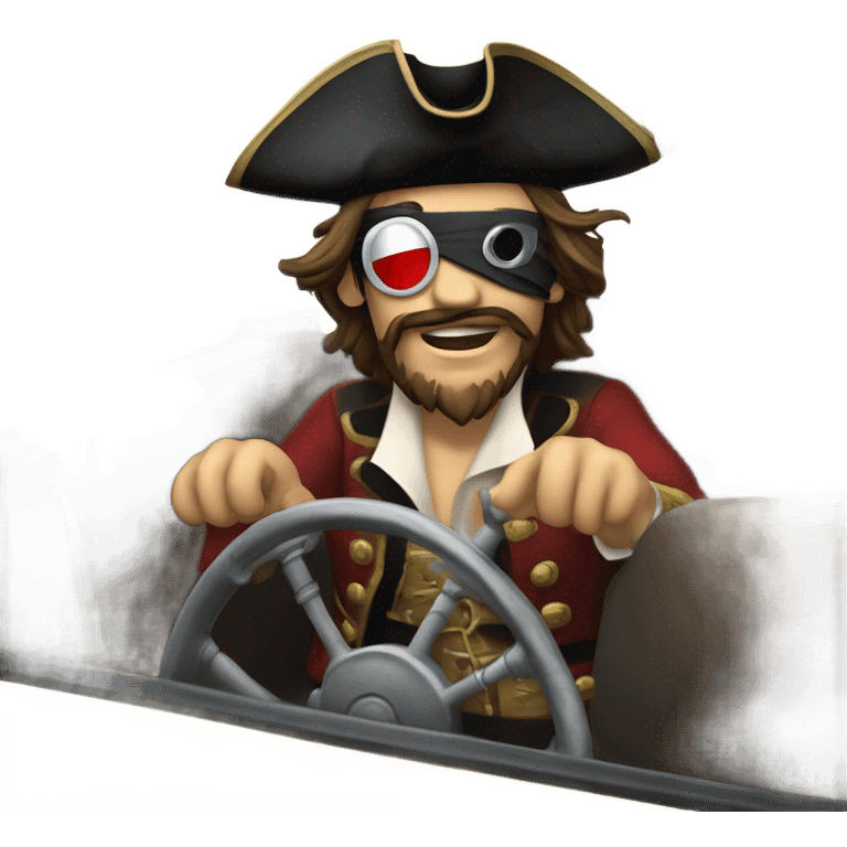 Pirate driving a taxi emoji