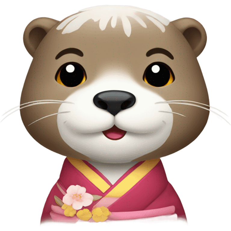 a otter face wearing traditional korean hanbok emoji