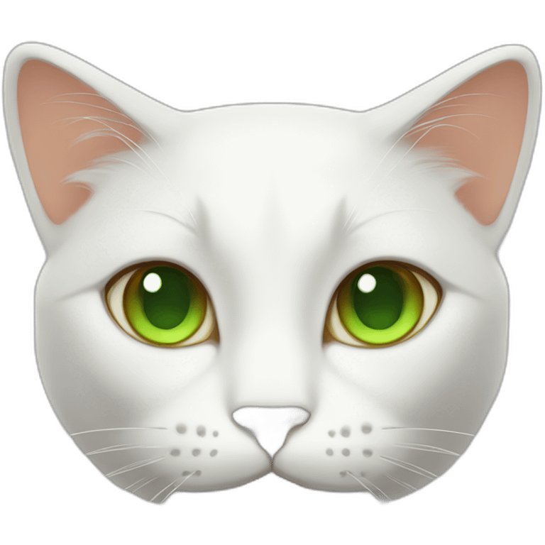 white cat with green eyes and orange ears emoji