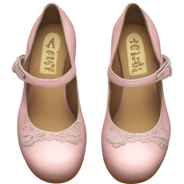 vintage rococo pale pink mary jane shoes emoji