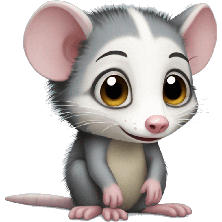 Crying Virginia opossum emoji