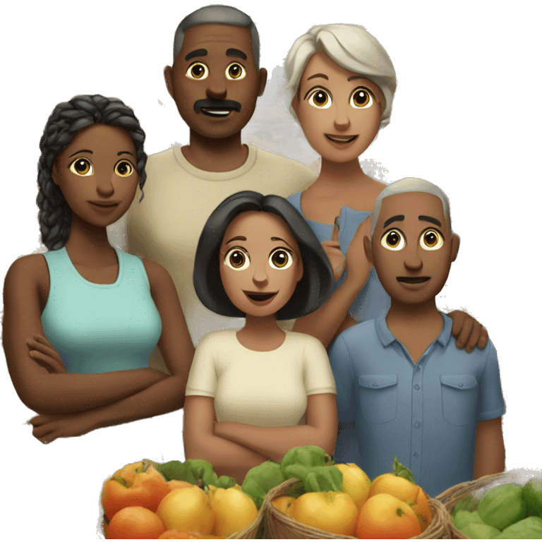 Big family in a market emoji