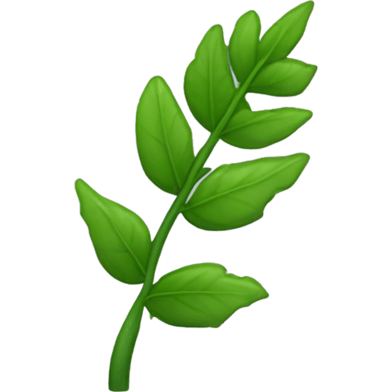  a plant with a thin, slightly hairy green stem. The leaves are oval, pointed, slightly serrated, and dark green in color. They are arranged in opposite pairs along the stem. emoji