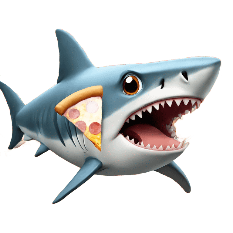 Shark eating pizza emoji