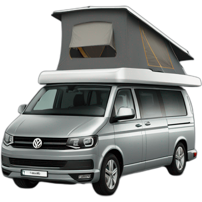 VW T5 Aufstelldach camping bus VW grey from left site emoji