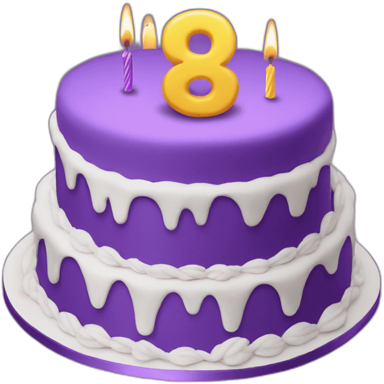 Purple 18th birthday cake emoji