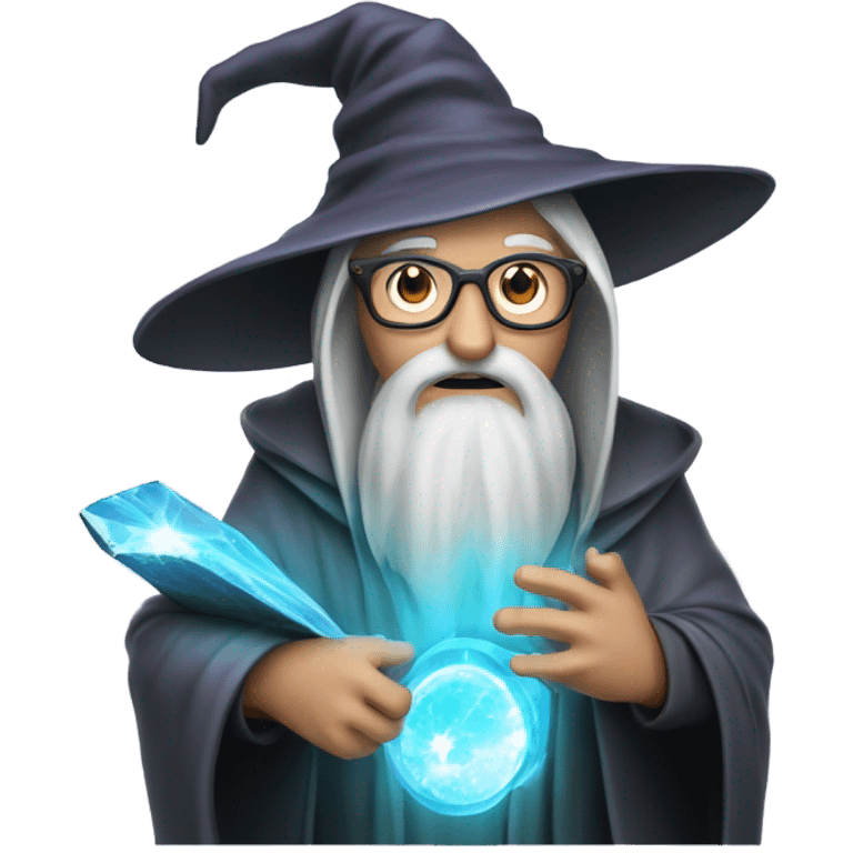 wizard holding  hard disk emoji