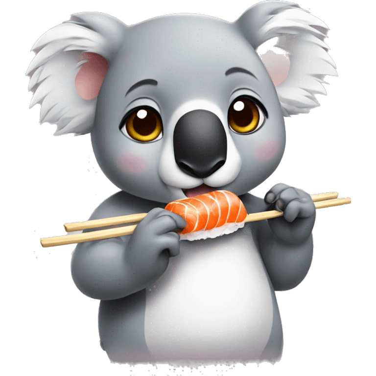 Cute koala eating sushi  emoji