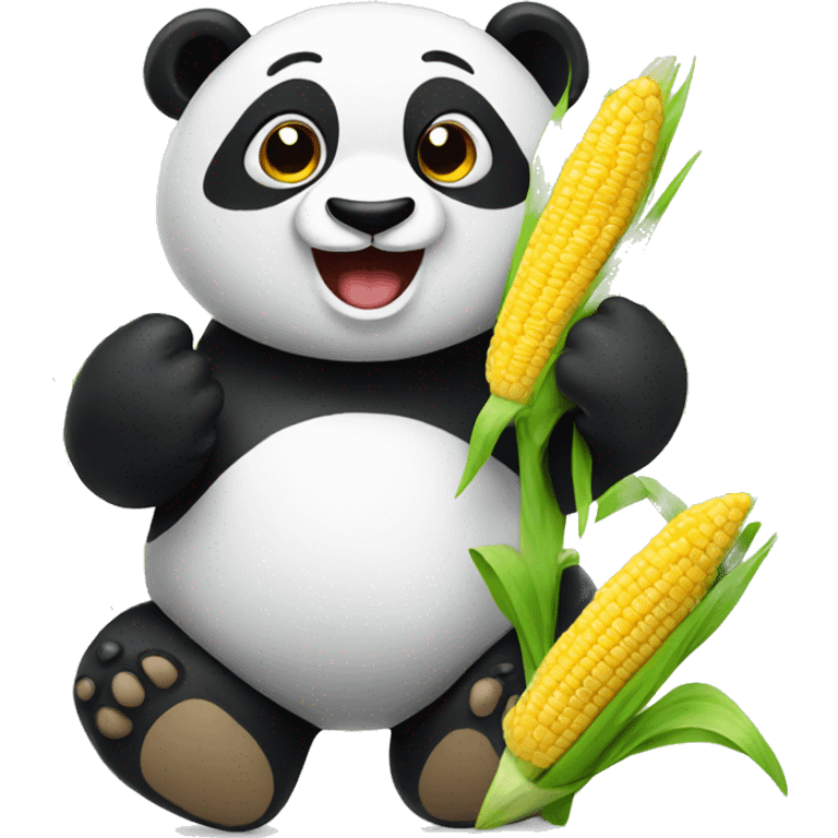 panda with a corn emoji