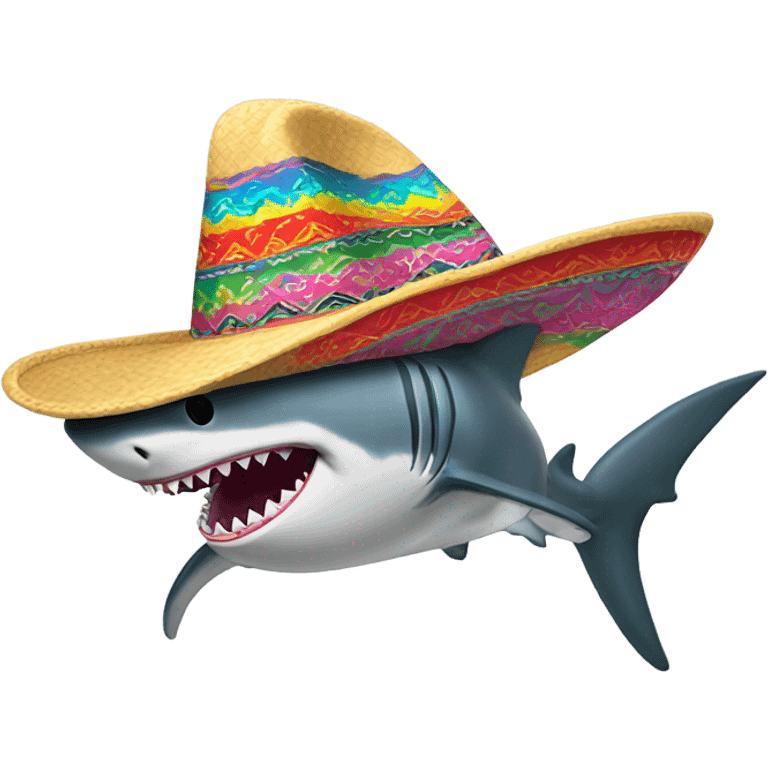 Shark wearing a mariachi hat emoji