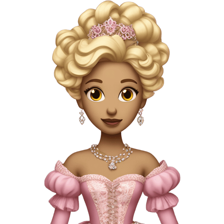 Rococo princess detailed blonde hair pink gown emoji