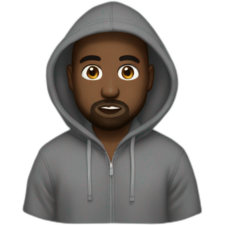 kanye west with a hoodie emoji