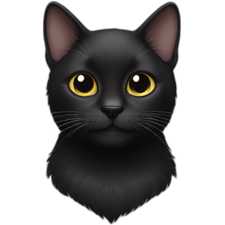 Black cat with white mustache emoji