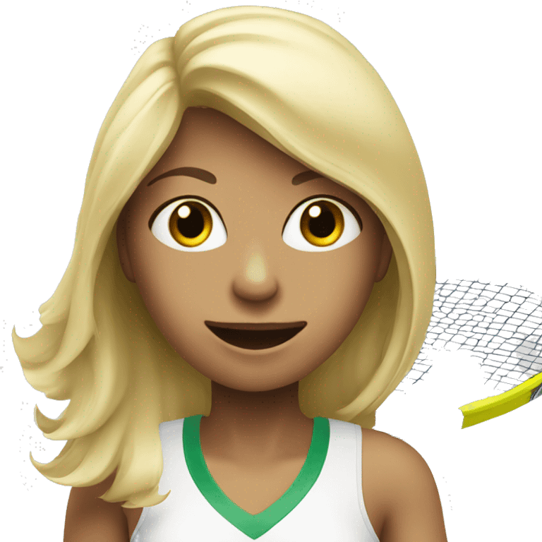 Blonde girl playing tennis emoji