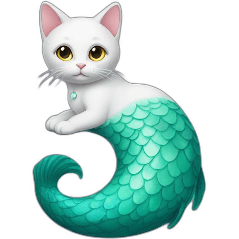 Cat with a mermaid tail emoji