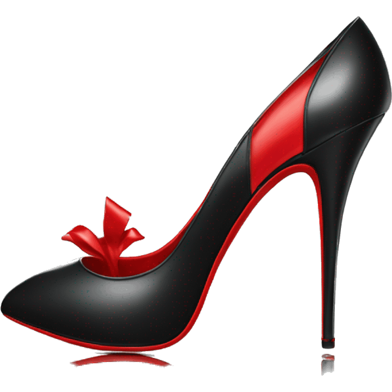 Black high stiletto heel with red bottoms emoji