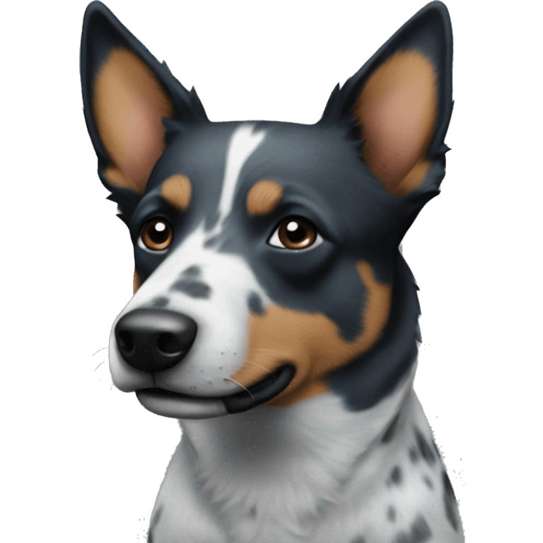 Blue heeler with black on one side emoji