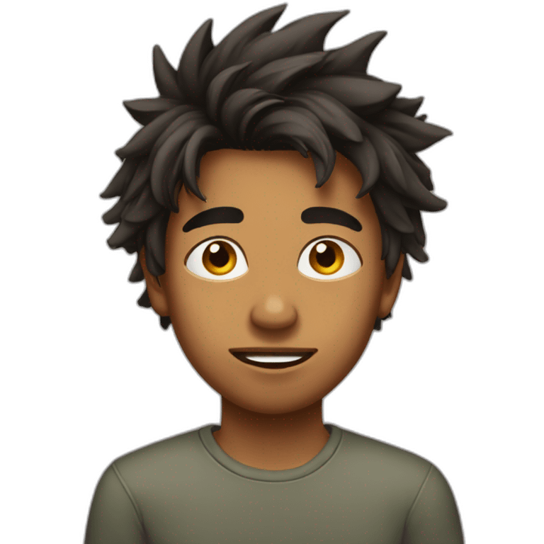 indian american teenager boy with messy hair emoji