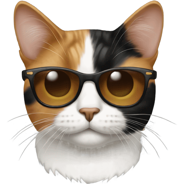 Calico cat with sunglasses emoji