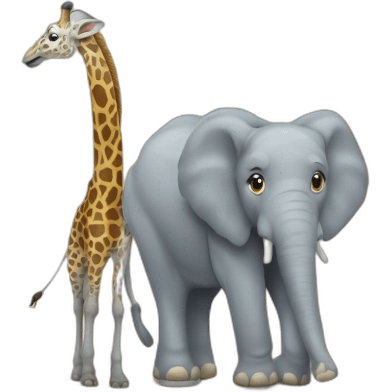 Un éléphant sur une girafe emoji