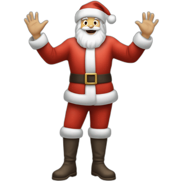 Full height Actively gesturing with hands pale skin Santa Claus in gray emoji