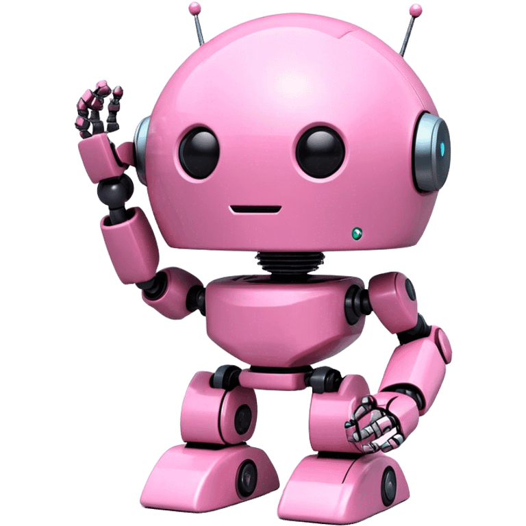 3d all-pink robotic earth emoji