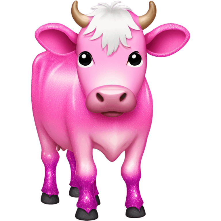 Pink ombre full body cow with glitter  emoji