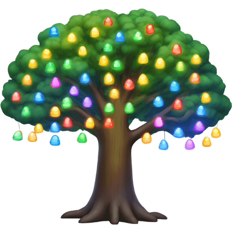 Large rainbow tree with lights  emoji