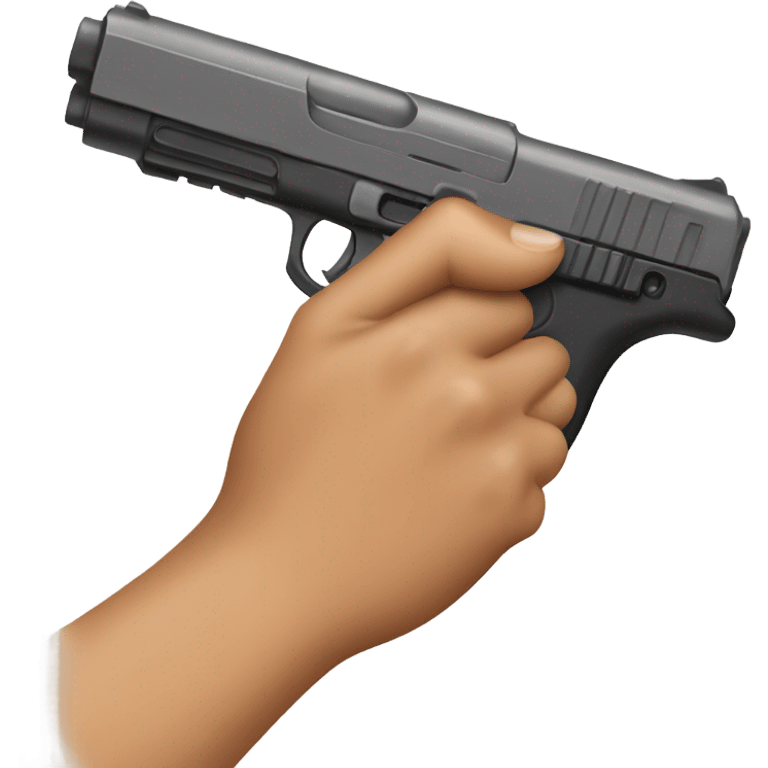 Tan girl hand with holding a gun emoji