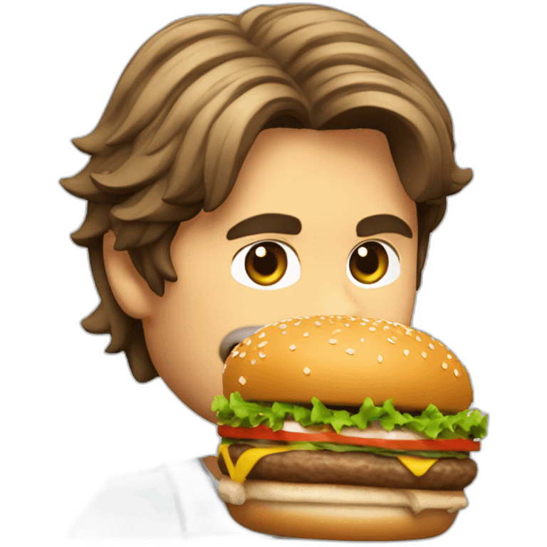 Roger Federer eat hamburguer emoji