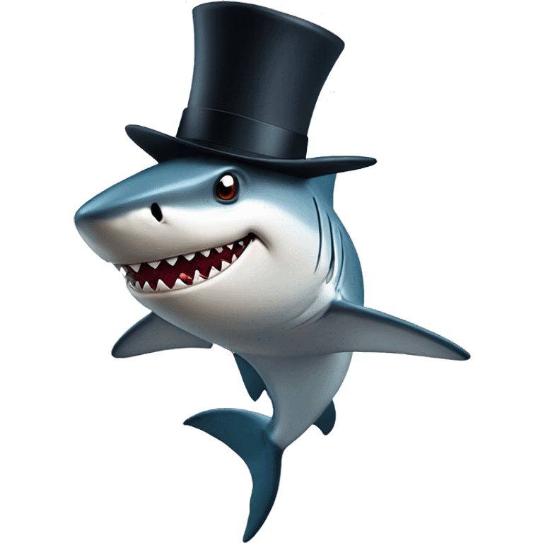 Shark with tophat emoji