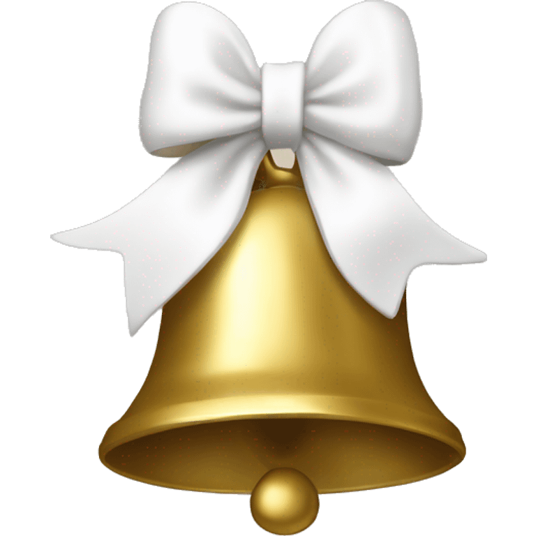 Gold bell with white bow emoji