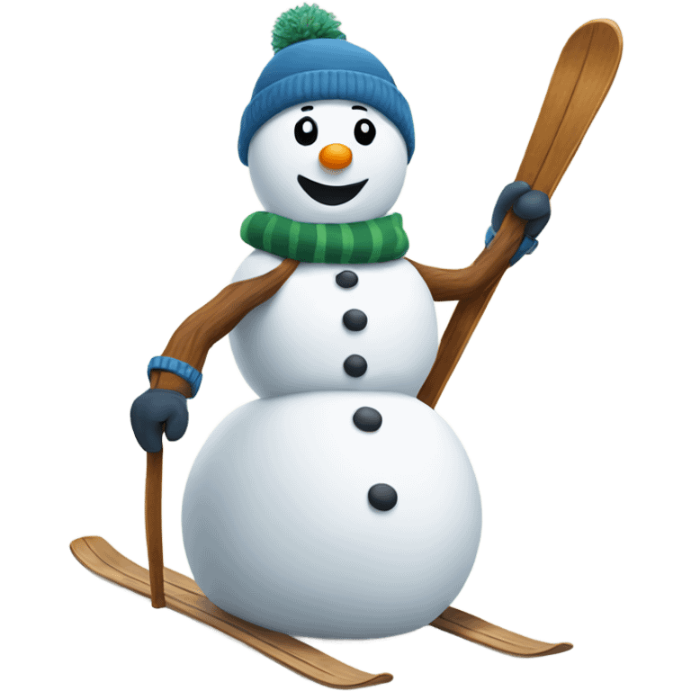 Snowman skiing  emoji