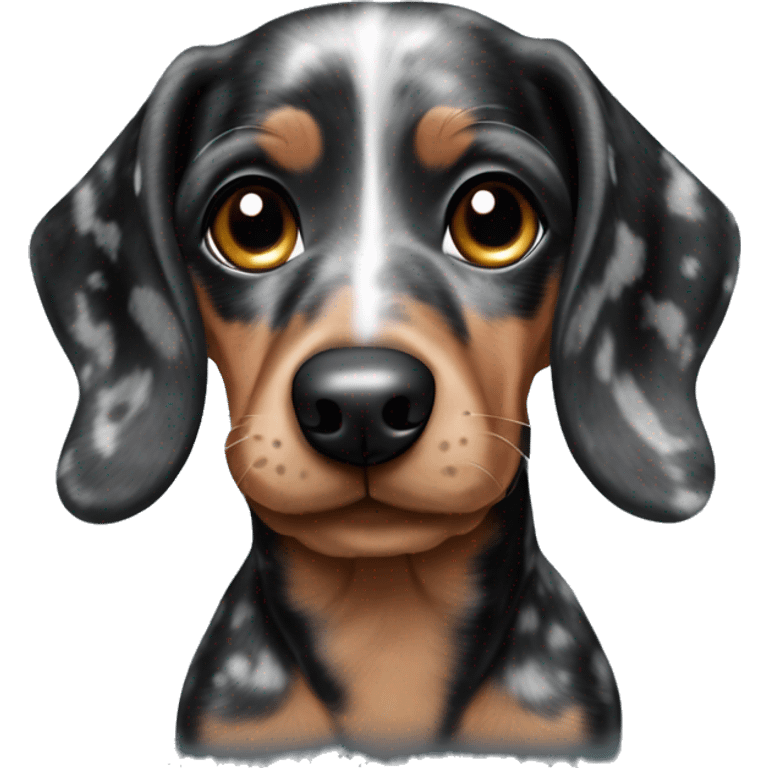 Black Merle mini dachshund  emoji