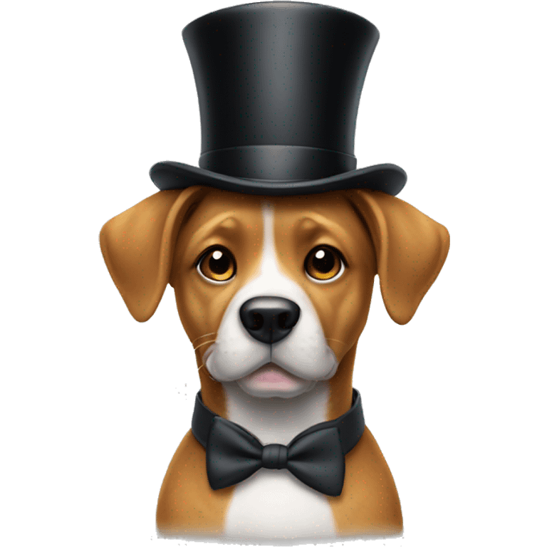 dog with a tophat and tie emoji