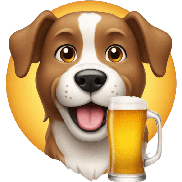 Dog with beer emoji