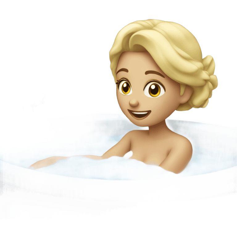 A woman blonde taking a bath emoji