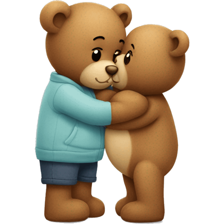 teddy bear kissing another teddy bear emoji