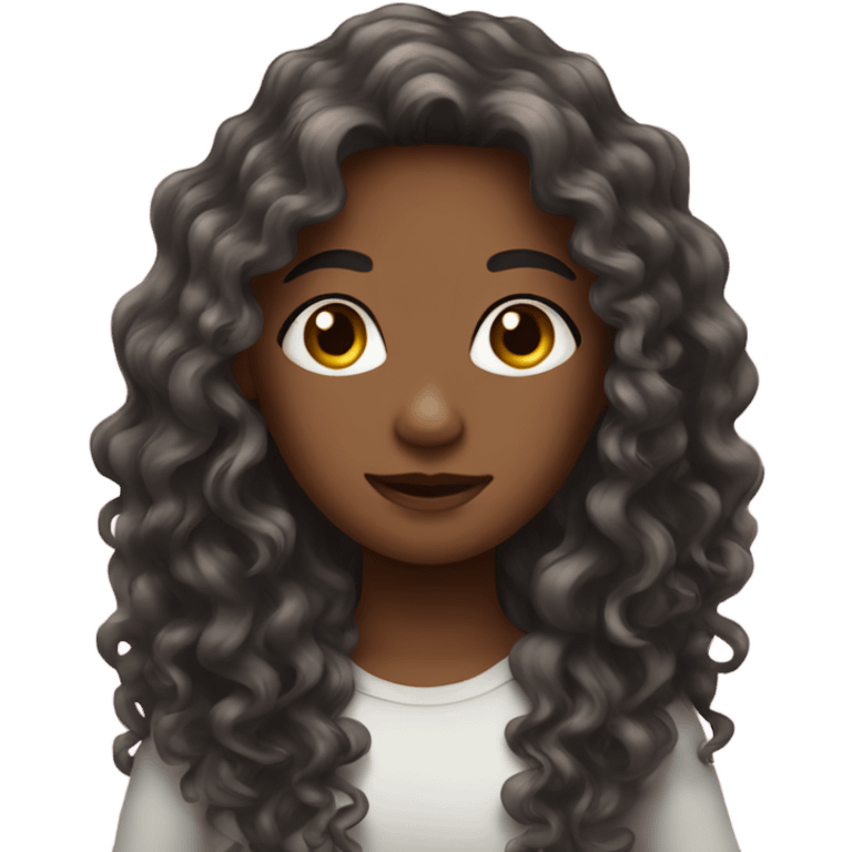 Girl with long curly hair  emoji