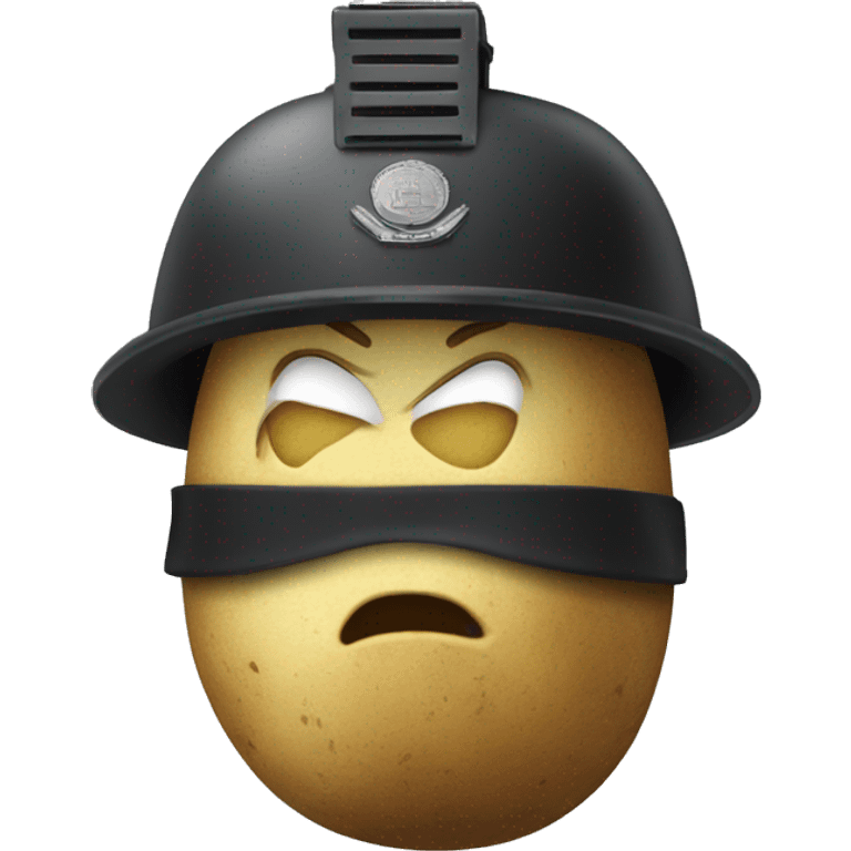 a potato dressed as a swat team member emoji