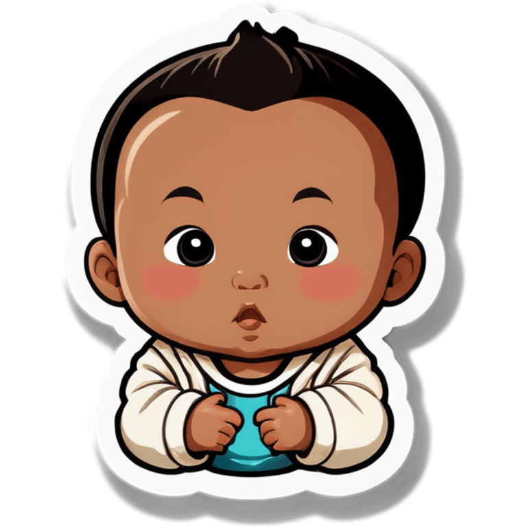 Black and Asian baby with Yeezy  emoji