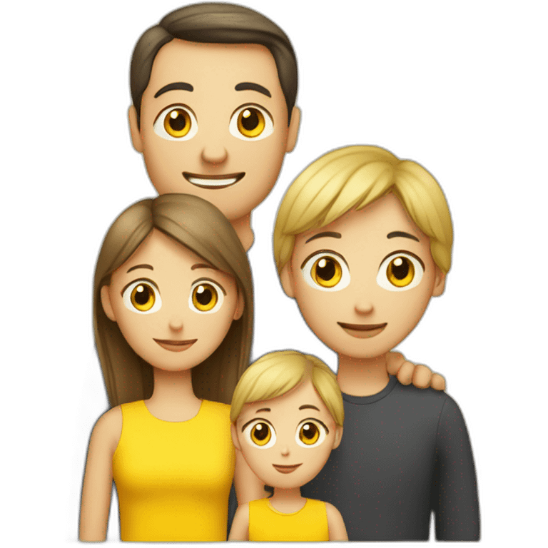 yellow danish family with mom, dad, kid emoji